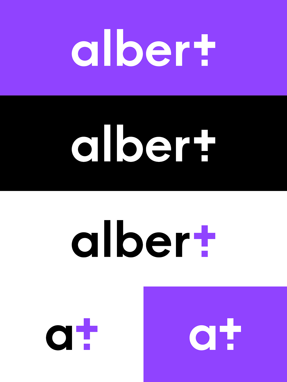 Albert Plus visual design — logo and branding