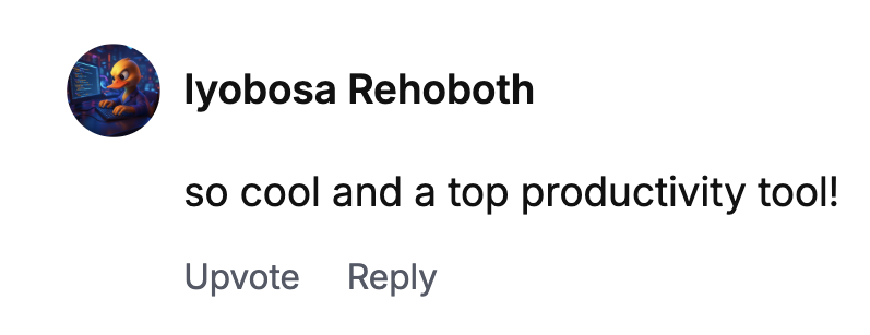 User feedback – Iyobosa Rehoboth